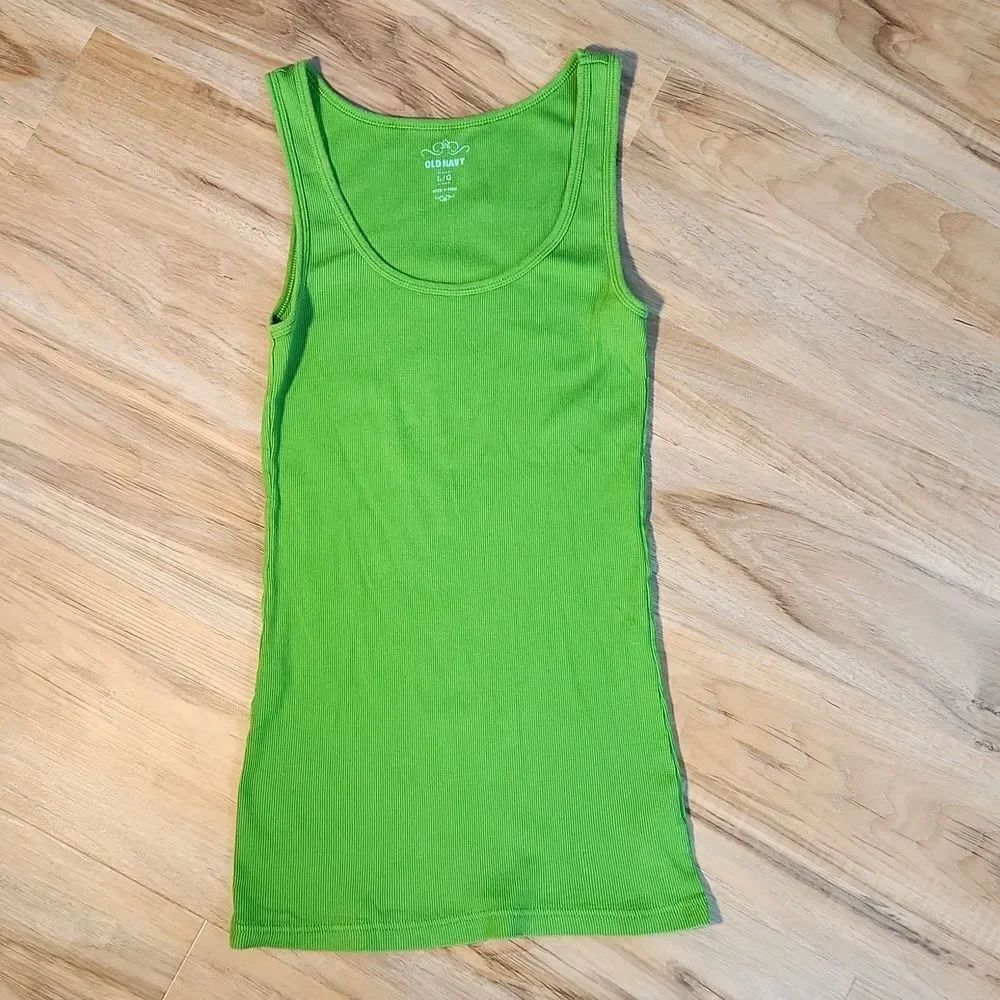 💜Old Navy Green Ribbed Tanktop Large